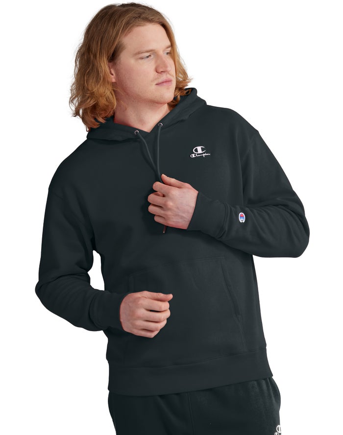 Champion Classic Fleece Embroidered Applique Logo Hoodie Heren - Zwart - Belgie 8793HTWYE